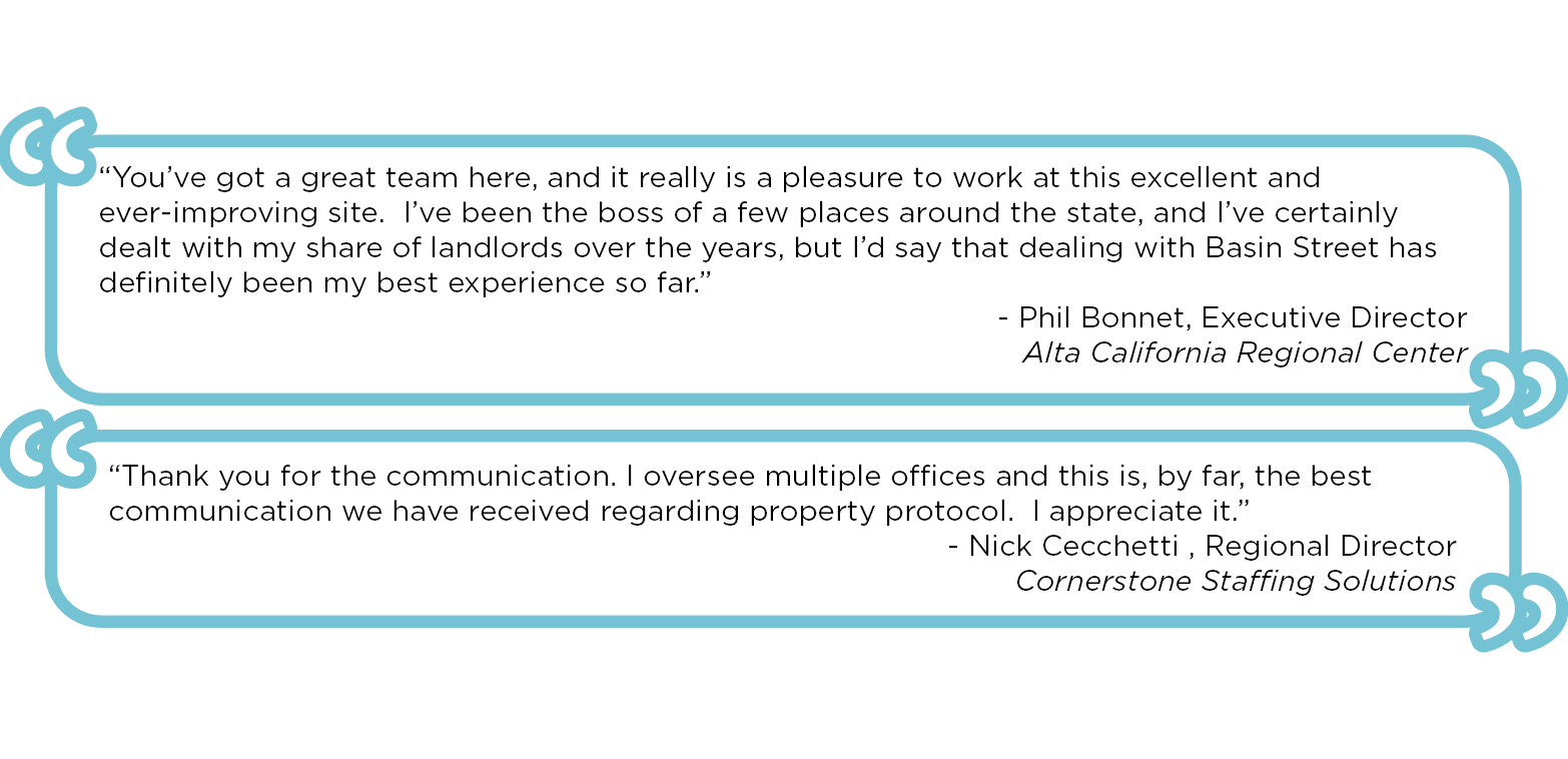 Basin Street Testimonials